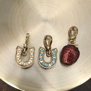 Juicy Couture Charms, 2 Horseshoe & 1 Strawberry